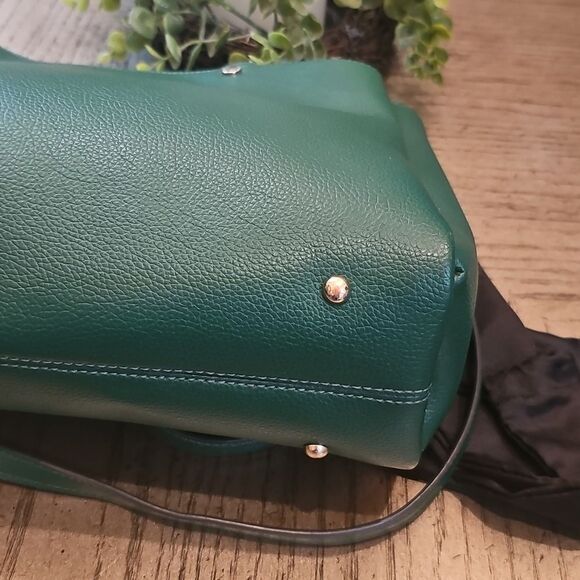 Karl Lagerfeld Leather Green Shoulder Tote Bag - Picture 4 of 16